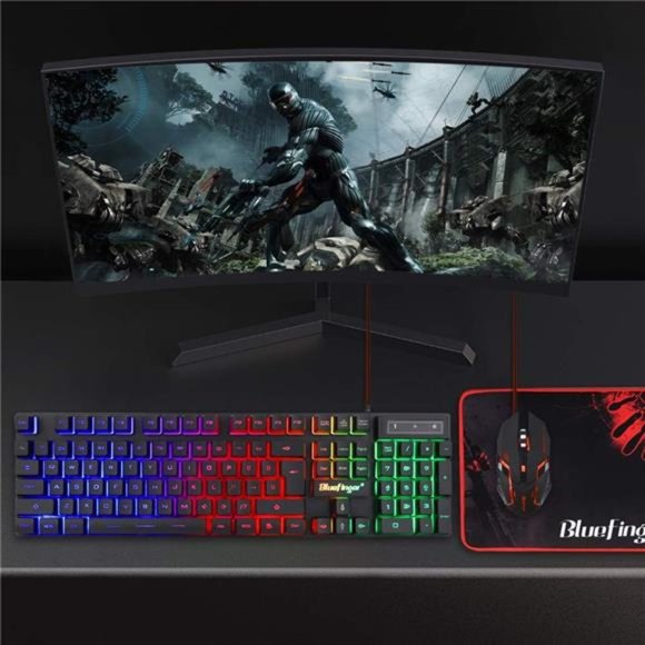 RGB Gaming Keyboard and Backlit Mouse Combo,USB Wired, LED Gaming set for Laptop - Picture 3 of 6